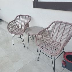 3 Piece Wicker Patio Bistro