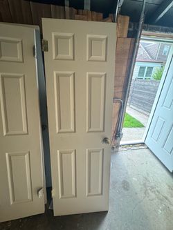 White finished doors