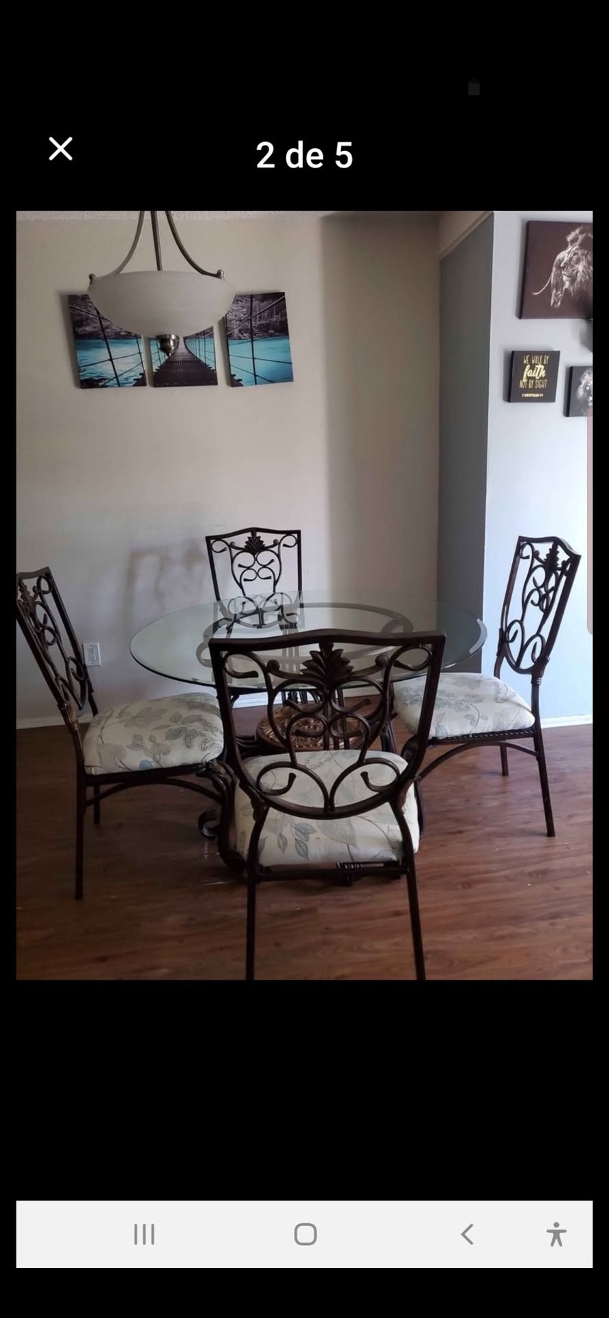 Comedor  Redondo De 4 Silas