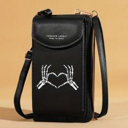 Halloween Accessory | Crossbody Bag, Shoulder Cellphone Bag, Wallet with Skeleton Hands Design 💀🫶🏻✨️