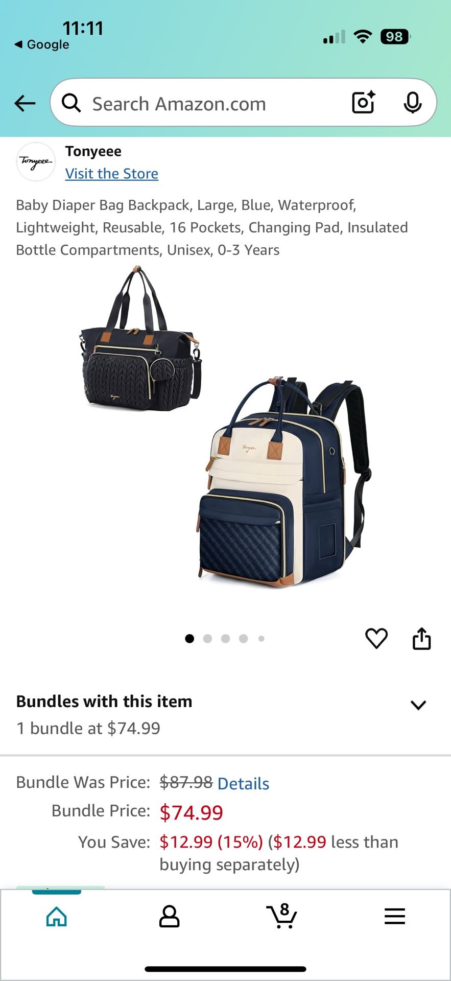 Brand New Never Used Diaper Bag