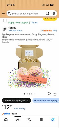 2 SURPRISE CONFETTI EGG PREGNANCY ANNOUNCEMENT EGGS