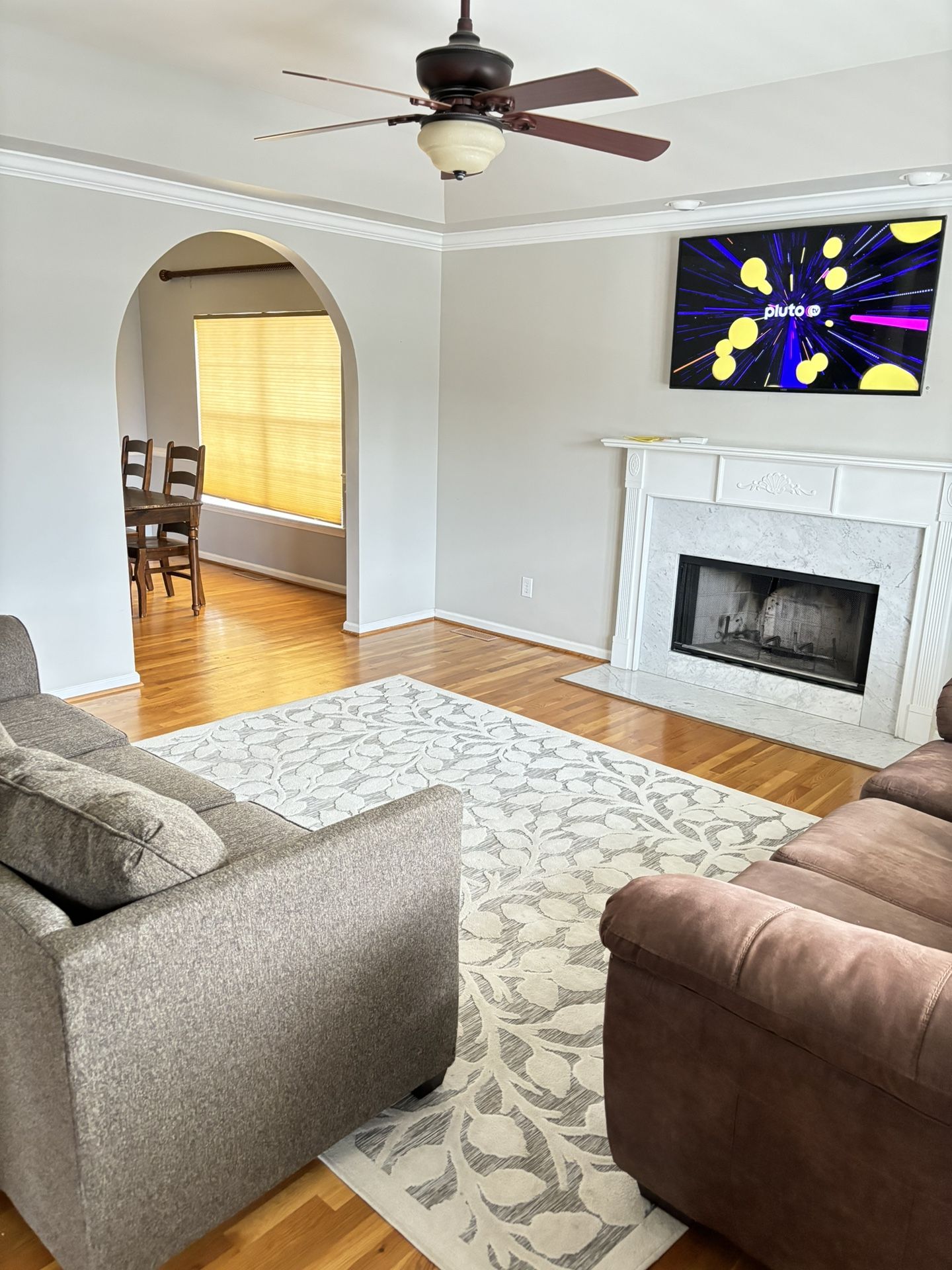 2 Living Room Sofas + Large Area Rug 