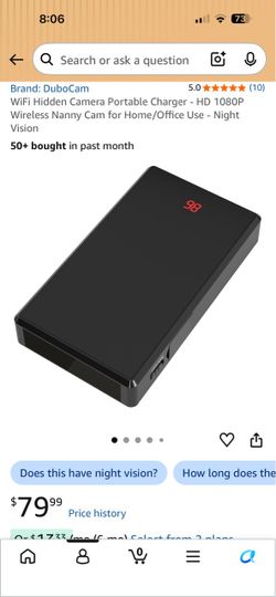 DuboCam WiFi Hidden Camera Portable Charger