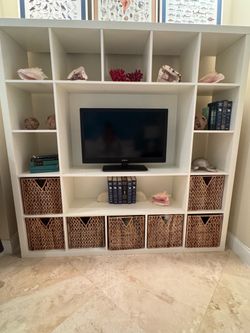 White Cube Bookcase Entertainment Center