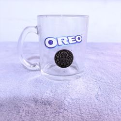 Original Oreo Cookies Brand Mug For Milk And Cookies Clear Glass Collectible