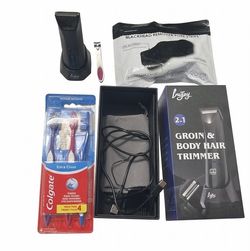 Men’s Personal Care - 3 Toothbrushes, Nail Clipper, Blackhead Pore Strips, & Body Hair Trimmer