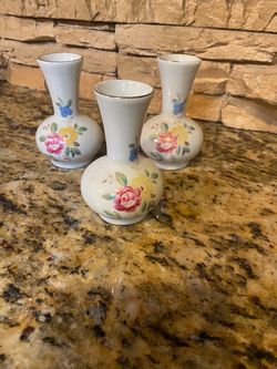 Vintage mini porcelain vase set of 3