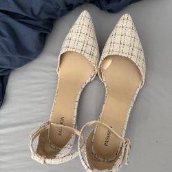 Pashion Footwear Bone Tweed D’Orsay flats size 11