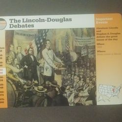1994 Grolier Abraham Lincoln Stephen A. Douglas Debates 1858 Large Over-sized Card Collectible Vintage