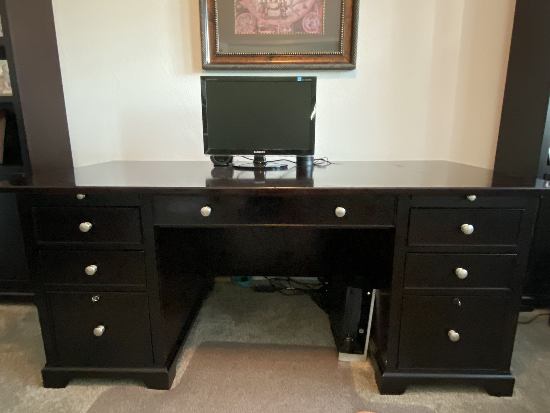 Office Furniture Desk,2 bookshelves and matching filing cabinet
