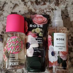 3 Pc Set, B & B and Pink Spray, New