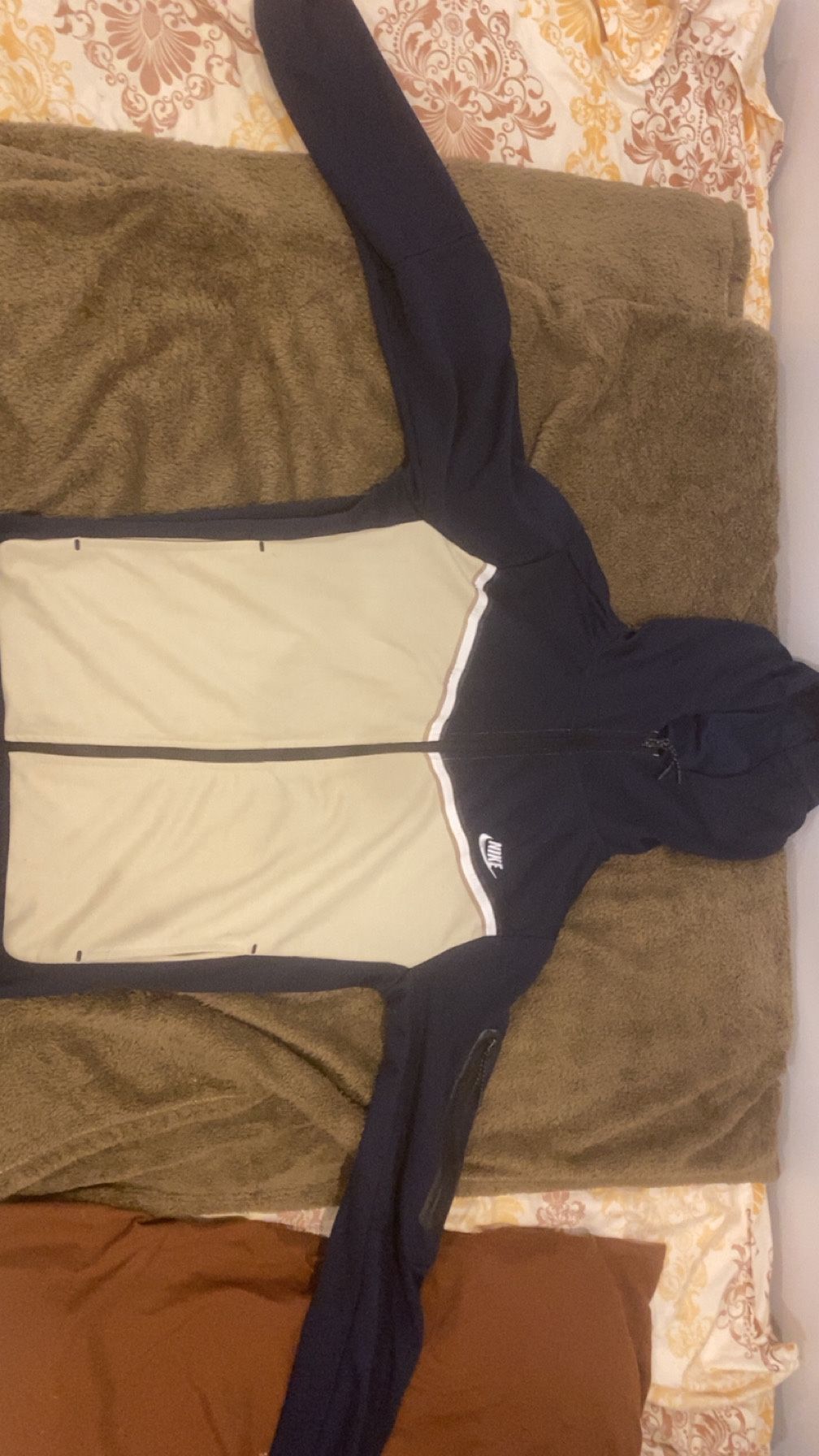 Blue and tan Nike tech fleece sweater size medium good condition