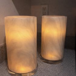 Z Gallerie Marble LED Pillar Candles (Set of 2)