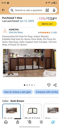 Pet gate for dogs. Freestanding