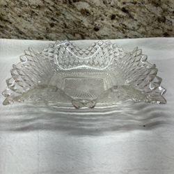  Indiana Glass Clear Diamond Point Square Ashtray 6 1/2” x 6 1/2”