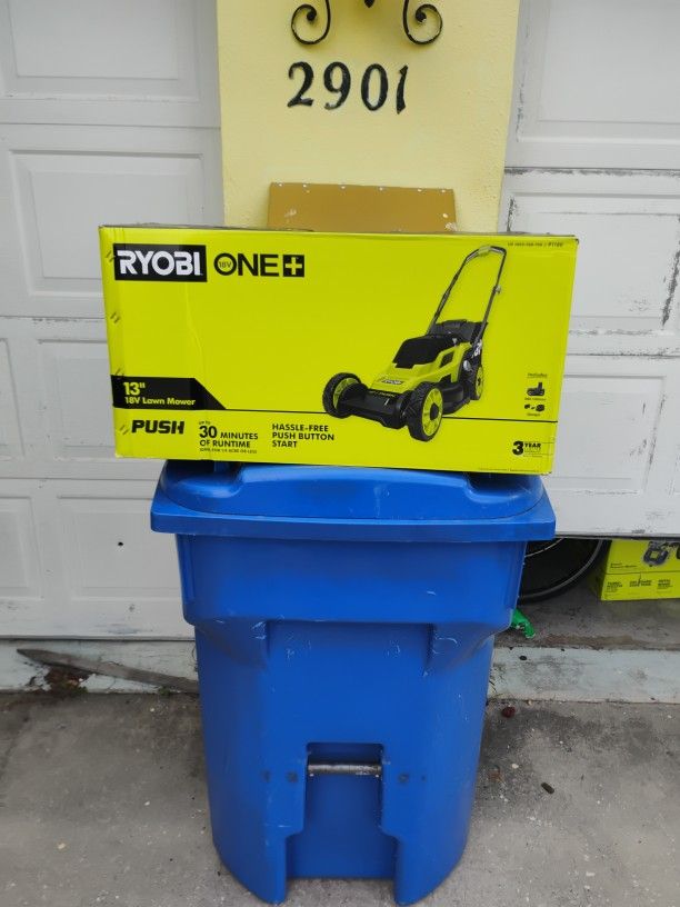 Ryobi 18 volt 1 plus 13 in 18 volt lawn mower push