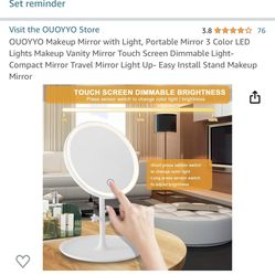 Travel Portable Plastic LED Rechargeable Light Up Mirror 