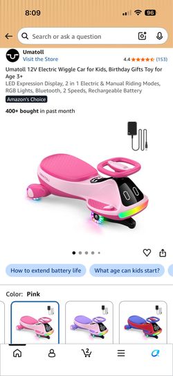 Brand New Umatoll 12V Electric Wiggle Car