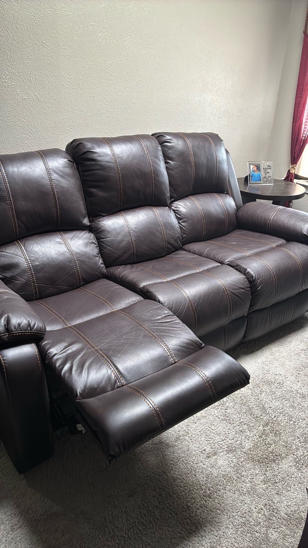 2 Piece Rocking Recliner Set Leather