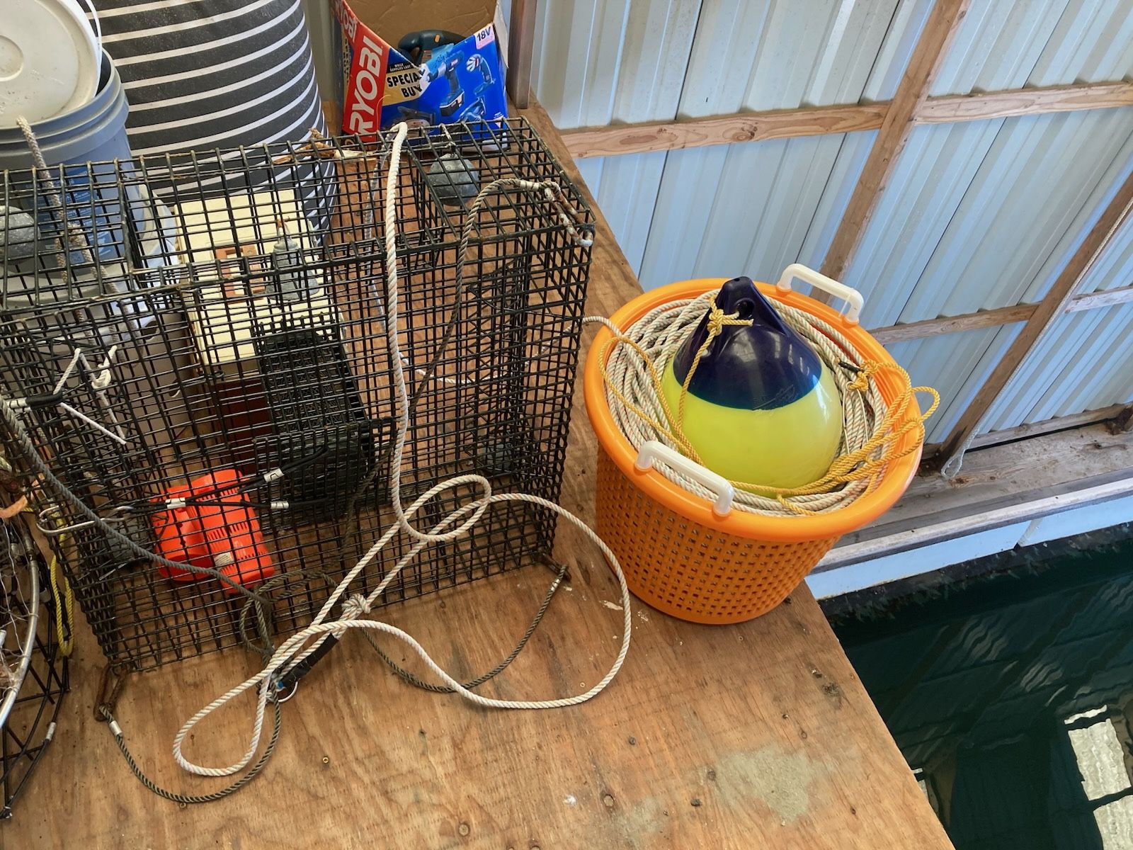 Shrimp Pot With 400 Ft Of Line And Buoys OBO