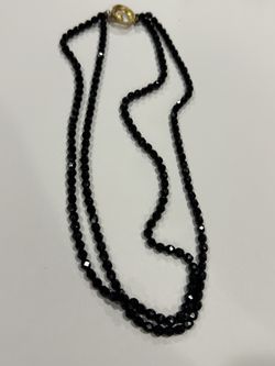 Vintage Black Crystal Necklace (1960)