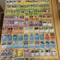 1300 Pokemon Card Lot - Rares, common (101 Holos) 2 Japanese Mixed years includes sleeves and book