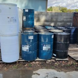 55 Gallon Steel Oil Barrels 