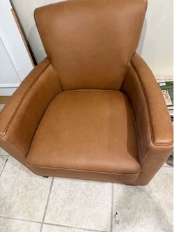 Pottery Barn Leather Chair Cognac