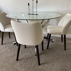 Glass Table and 4 Chairs 29x46