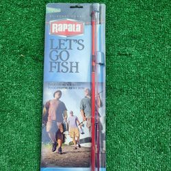 Rapala Let's Go Fish 5' 6" 2pc Light Action Rod and Complete Tackle Pack
