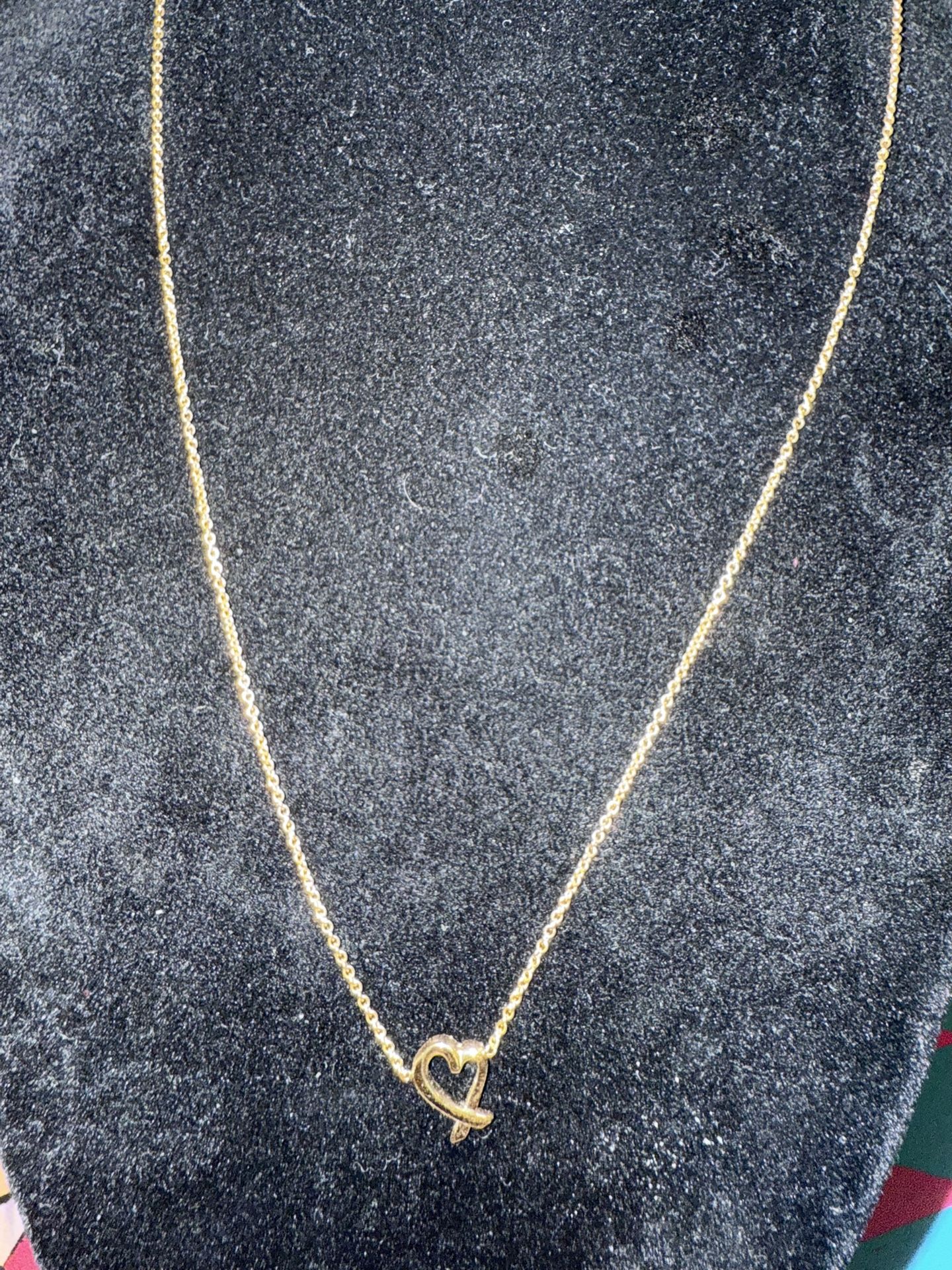 Tiffany hear picasso 18k gold necklace