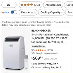 Black+Decker 14000 abTU Portable AC/w remote control - (Financial District)