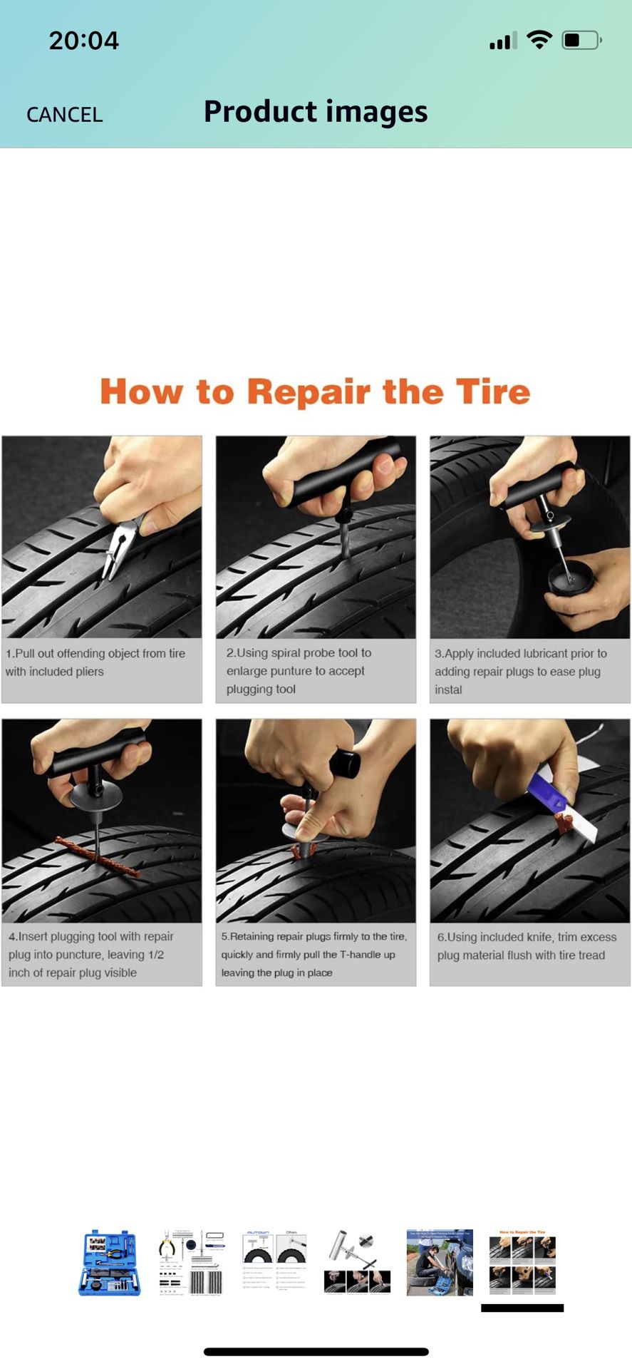  Tire Repair Tool Set 