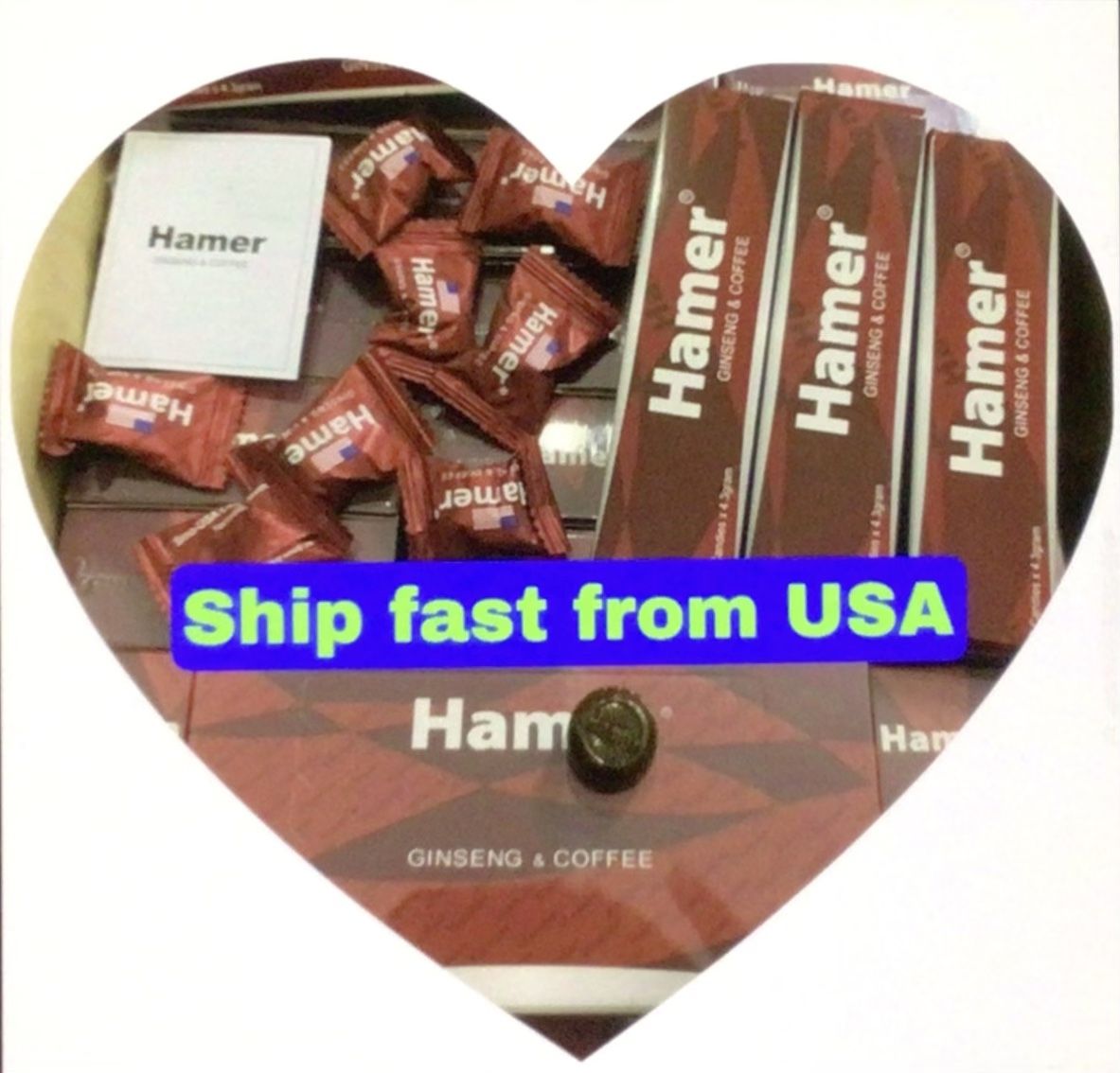 Hamer coffee ginseng Candy Small Box Of 8 (Pcs)