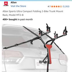 Allen Sports Ultra Compact Folding 2-Bike Trunk Mount Rack, Model MT2-B