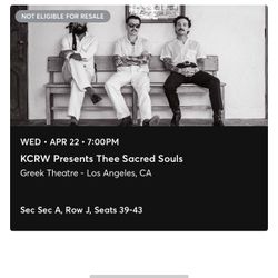 Thee Sacred Souls concert Tickets For Tonight!