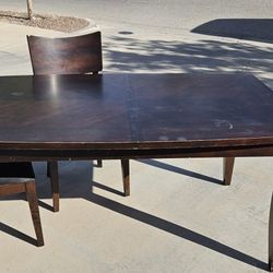 Wood Table With 6 Chairs