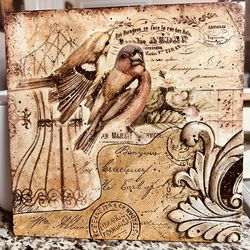 Vintage-Style Bird Collage