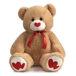 Big Teddy Bear Stuffed Animal Valentines Large Bear Plush with Red Heart for Girlfriend and Kids Valentines 36 inch