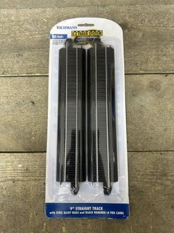 Bachmann EZ Track HO Scale 9" Straight Nickel Silver Train Track 4-Pack #44411