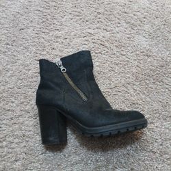 Steve Madden Frigid Sweater Lined Chunky zip ankle boot Women's Size 9