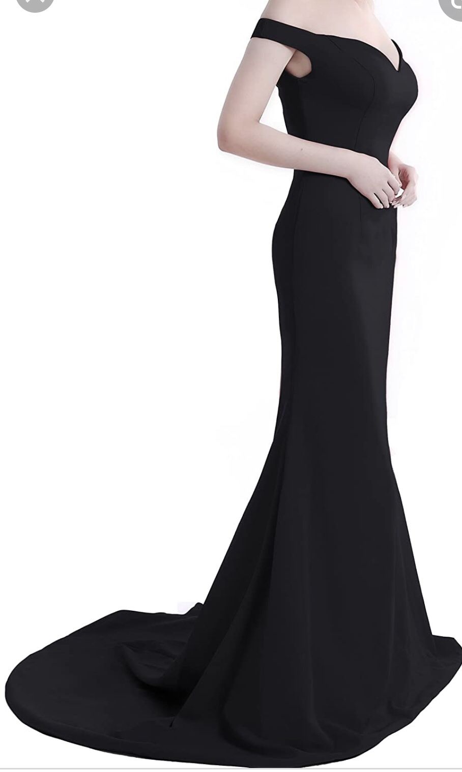 Wemarry, Special $20.00, Women’s Plus Size Clothes, Off the Shoulder, Mermaid, Black Evening Dress, Size 20/22