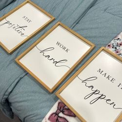 3 Motivational Wall Art Frames