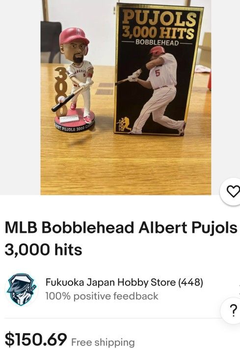 PUJOLS 3000hits 記念 bobble head LOS ANGELES ANGELS - ALBERT