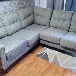 Gray L Shaped Sectional Couch Sofa Ashley Furniture 2 Piece Zardoni