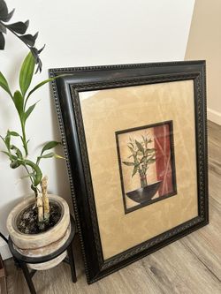 Elegant Framed Bamboo Botanical Art Print - Zen Asian Decor Wall Hanging