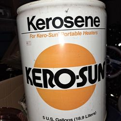 RARE LARGE KERO-SUN  Galvanized STANDARD 5 GAL. Kerosene ADVERTISING CAN VTG