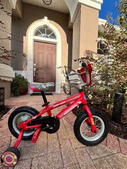 Kids Red Bike with Training Wheels