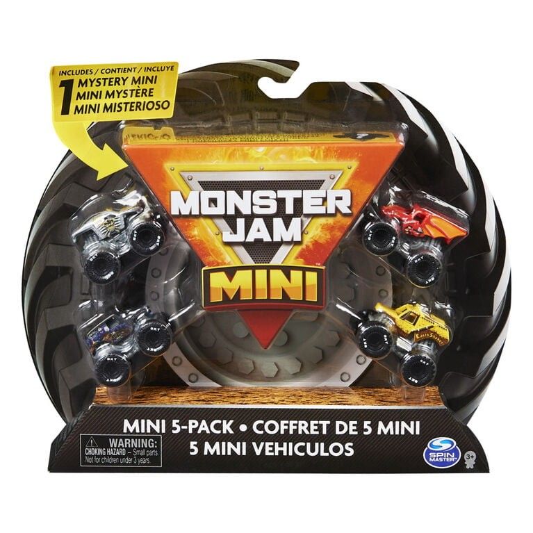 2x Monster Jam Official Mini Collectible Monster Trucks 5-Pack with 1 Mystery Truck
